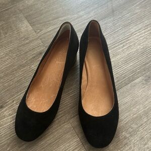 Madewell Ella Pump Black Suede Day Heel 6 1/2 Shoes Heels 6 Round toe